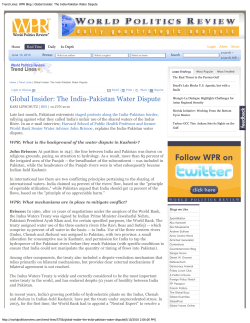 112. Briscoe, The India-Pakistan water dispute, World