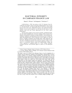electoral integrity in campaign finance law