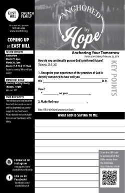 COMING UP at EAST HILL