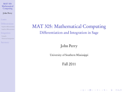 MAT 305: Mathematical Computing