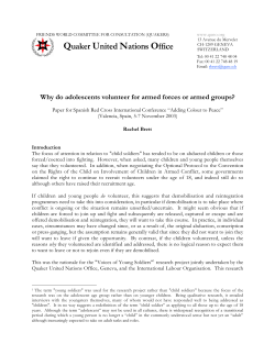 Paper on Adolescent Volunteers