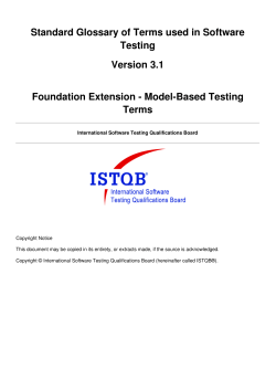 Model-Based Testing Terms