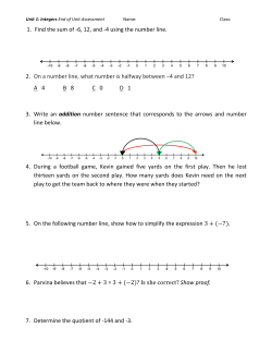 1. Find the sum of -6, 12, and -4 using the number line. 2. On a