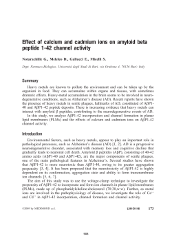 Effect of calcium and cadmium ions on amyloid beta peptide 1