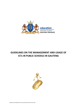 GUIDELINES ON THE MANAGEMENT AND USAGE OF ICTs IN