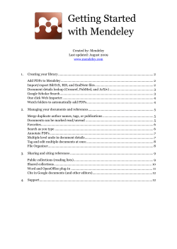 Getting Started with Mendeley