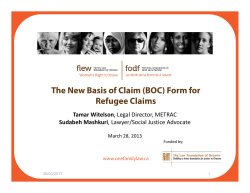 The New Basis of Claim (BOC) Form for Refugee Claims