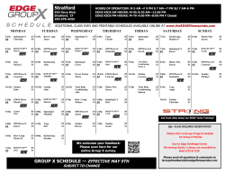 Stratford GROUP X SCHEDULE &mdash; EFFECTIVE MAY 9TH