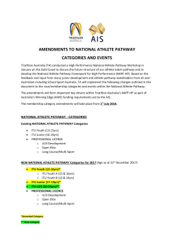 Amendments to National Athlete Pathway