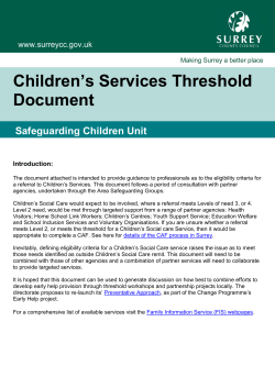 Children`s Services Threshold Document