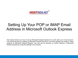 Setting Up Your POP or IMAP Email Address in