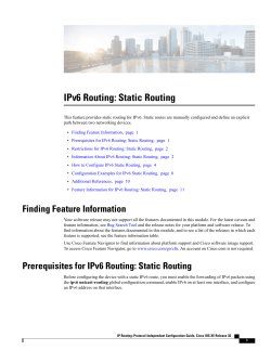 IPv6 Routing: Static Routing