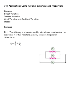 7.8 Applications Using Rational Equations and Proportions