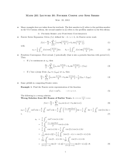 Math 201 Lecture 30: Fourier Cosine and Sine Series