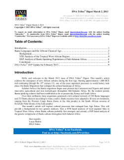 DNA Tribes Digest for March 2, 2013
