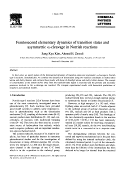 Femtosecond elementary dynamics of transition states and