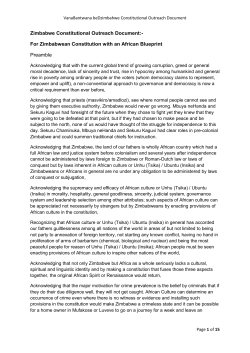 Zimbabwe Constitutional Outreach Document