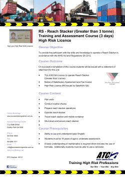 RS - Reach Stacker (Greater than 3 tonne) Training and Assessment