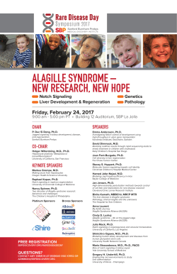 ALAGILLE SYNDROME &ndash; NEW RESEARCH, NEW HOPE Friday