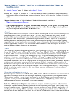 Managing Children`s Friendships Through Interparental