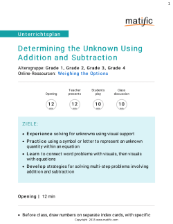 Determining the Unknown Using Addition and Subtraction