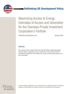 Estimates of Access and Generation for the Overseas Private