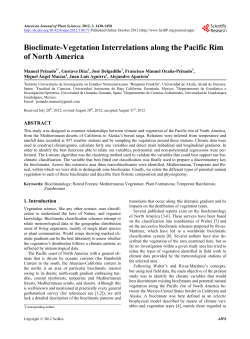Bioclimate-Vegetation Interrelations along the Pacific Rim of North