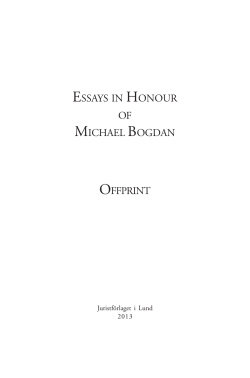 essays in honour of michael bogdan offprint