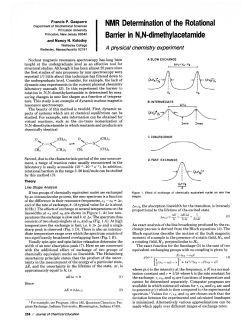 NMR Determination of the Rotational Barrier in N,N