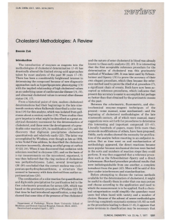 CholesterolMethodologies:A Review