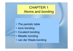 CHAPTER 1 Atoms and bonding