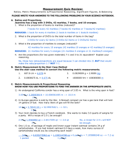 Measurement Quiz Review Worksheet_Solutions