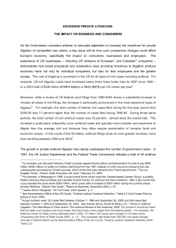EXCESSIVE PRIVATE LITIGATION: THE IMPACT ON BUSINESS