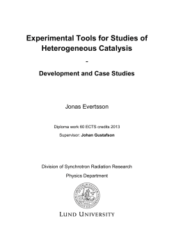 Experimental Tools for Studies of Heterogeneous Catalysis -
