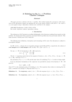 A Solution to the 3x + 1 Problem - Cave Hill Campus