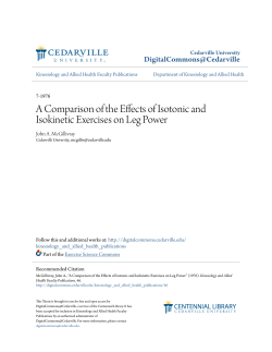 A Comparison of the Effects of Isotonic and Isokinetic Exercises on