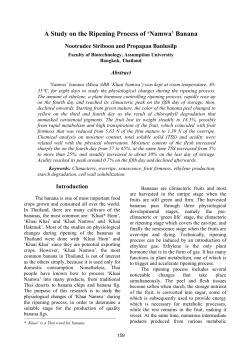 A Study on the Ripening Process of - AU Journal