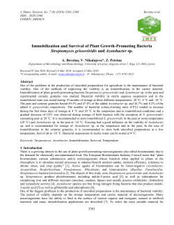 Immobilization and Survival of Plant Growth