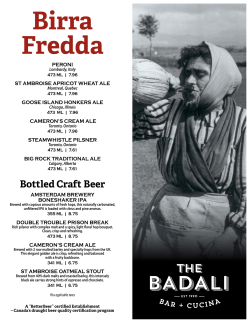 Birra Fredda - Joe Badali`s