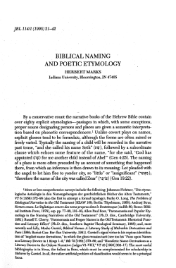 Herbert Marks, "Biblical Naming and Poetic Etymology,"