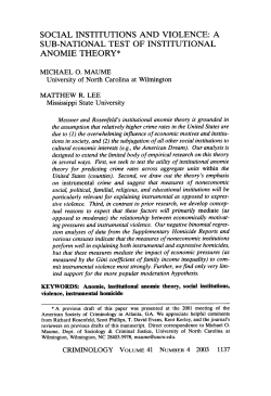 social institutions and violence