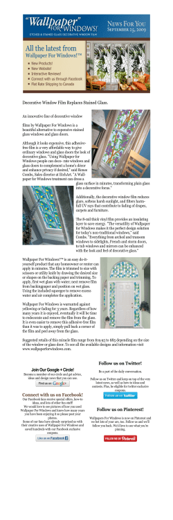 Decorative Window Film Replaces Stained Glass. Join Our Google +