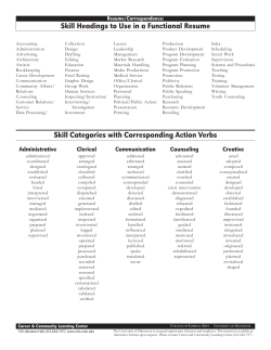 Skill Headings to Use in a Functional Resume Skill Categories with