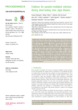 Evidence for parasite-mediated selection during short