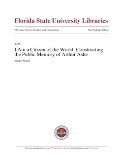 I Am a Citizen of the World: Constructing the Public Memory of Arthur