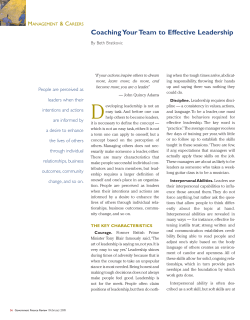 Coaching Your Team to Effective Leadership