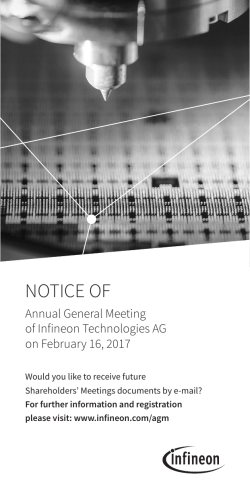 Notice of the Annual General Meeting of Infineon Technologies AG