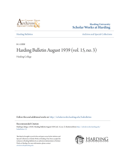 Harding Bulletin August 1939 (vol. 15, no. 3)