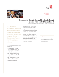 Groundwater Dewatering and Erosion/Sediment Control Plan