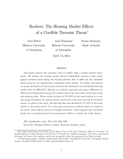 Rockets: The Housing Market Effects of a Credible Terrorist Threat*